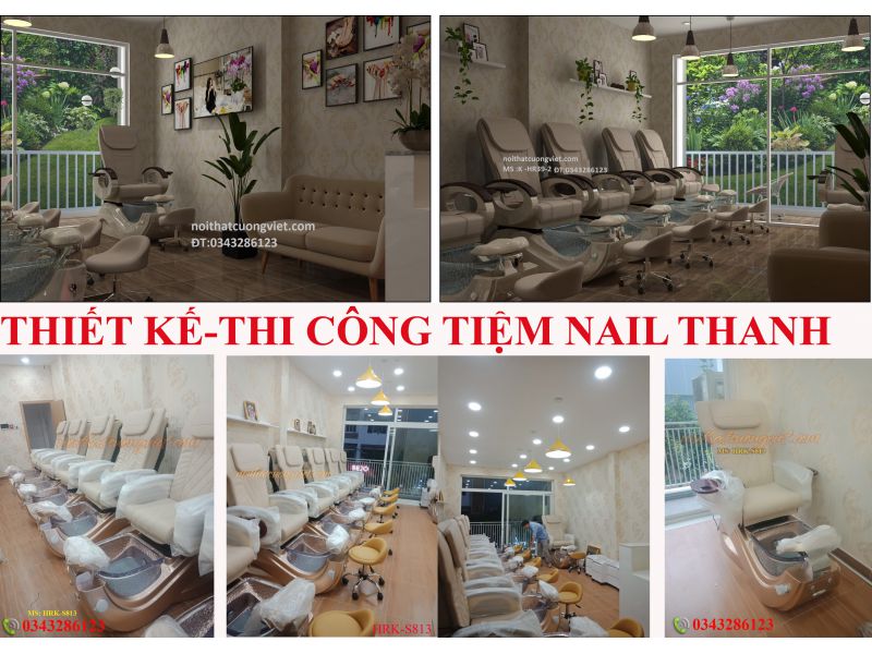 Thiết kế tiệm nail hiện đại - salon THANH NAILS PHÚ NHUẬN