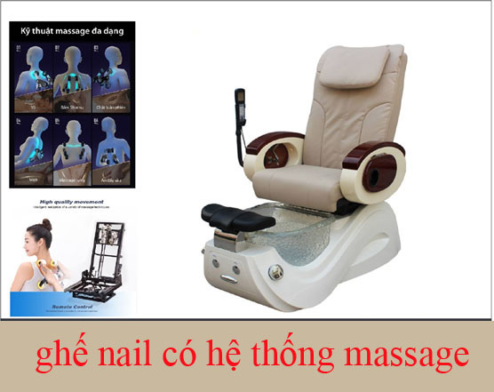 ghế nail co hệ thống massage 
