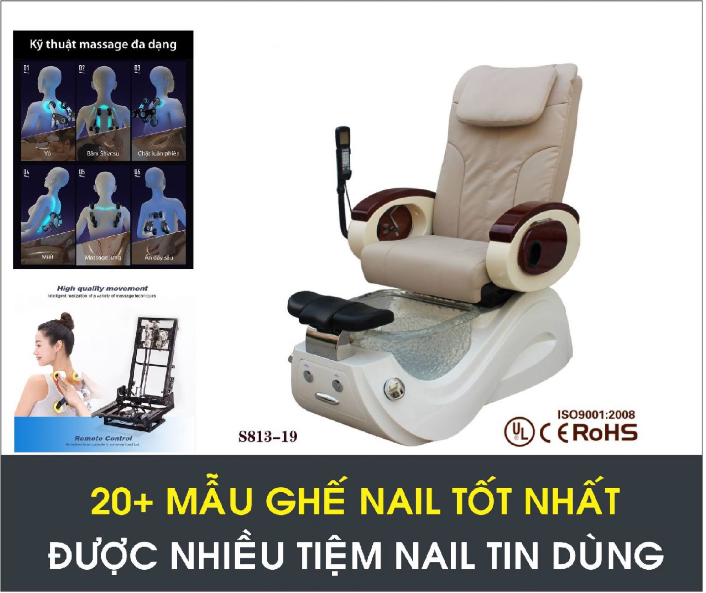 Ghế nail Pedicure Mechanical massage Hi-MEC HMPC-104 – himecvn