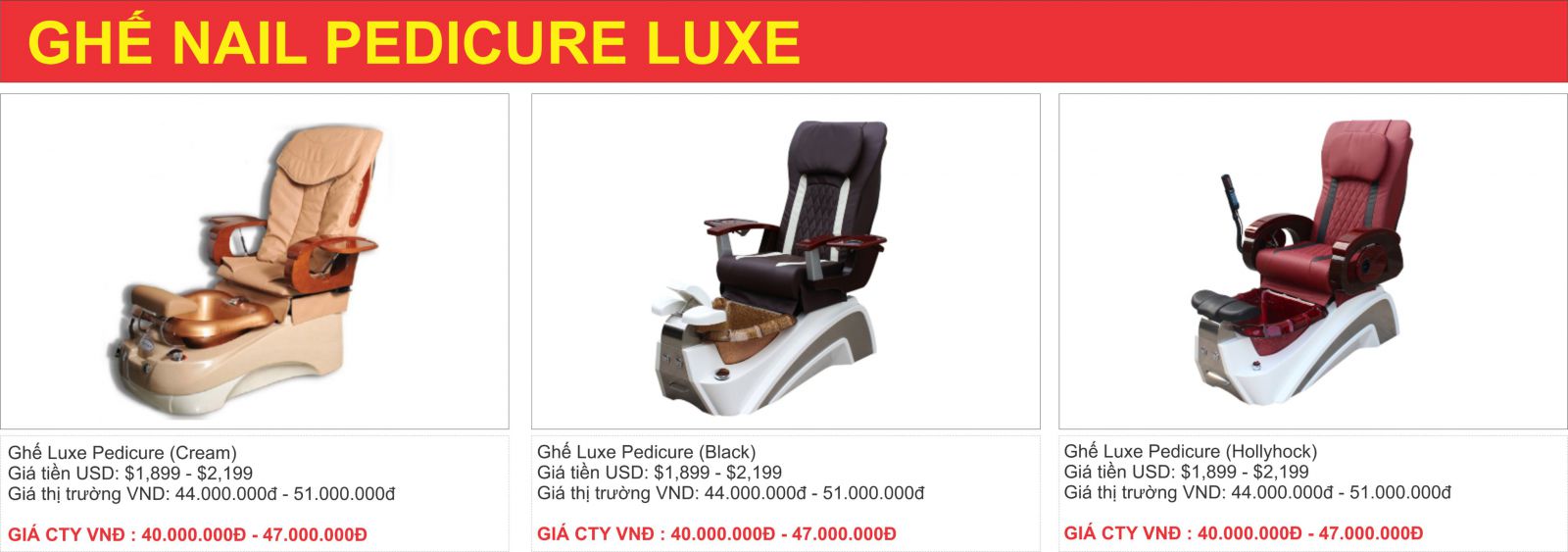 ghế nail pedicure LUXE