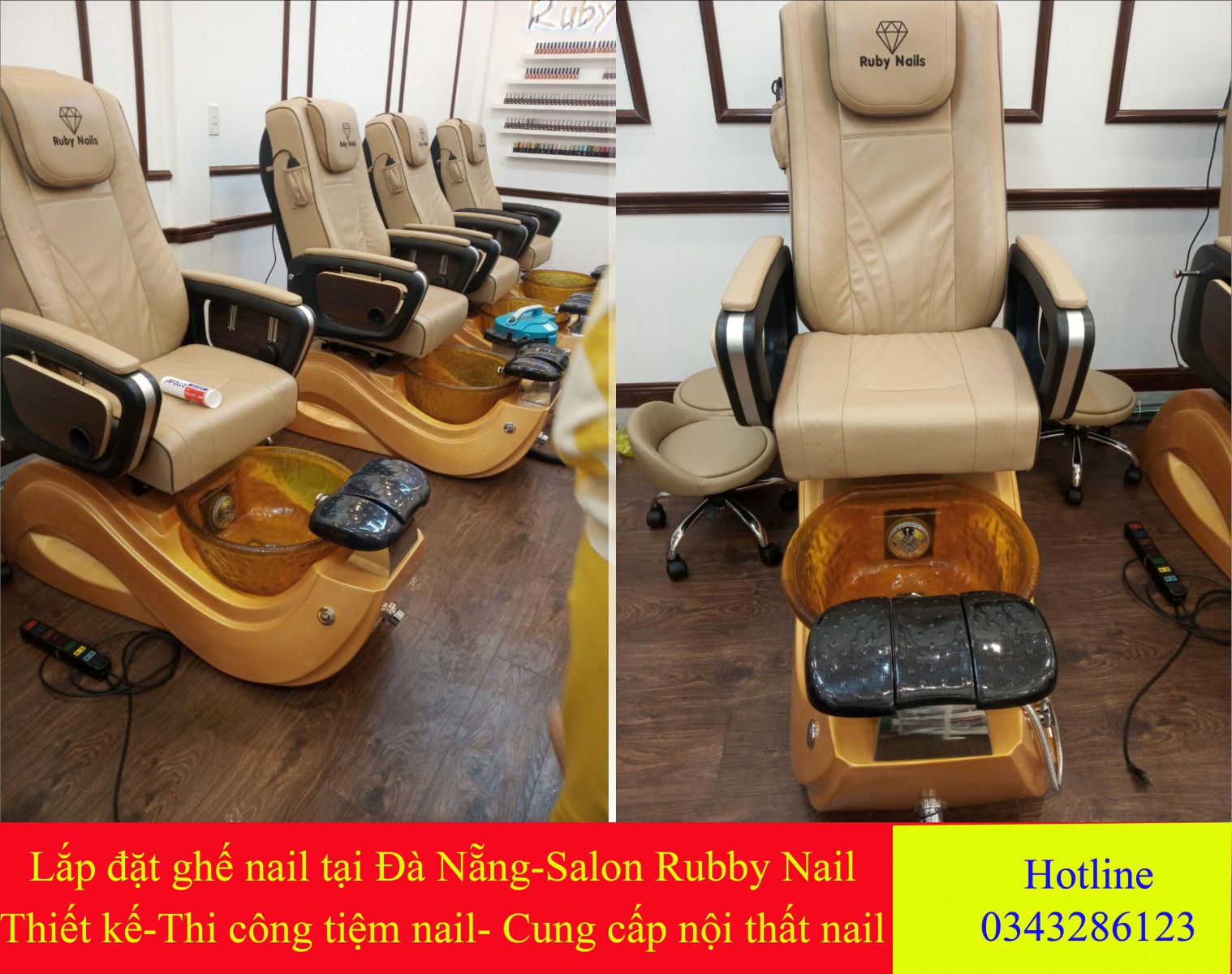 ghế nail massage lắp đặt tại đà nẵng 