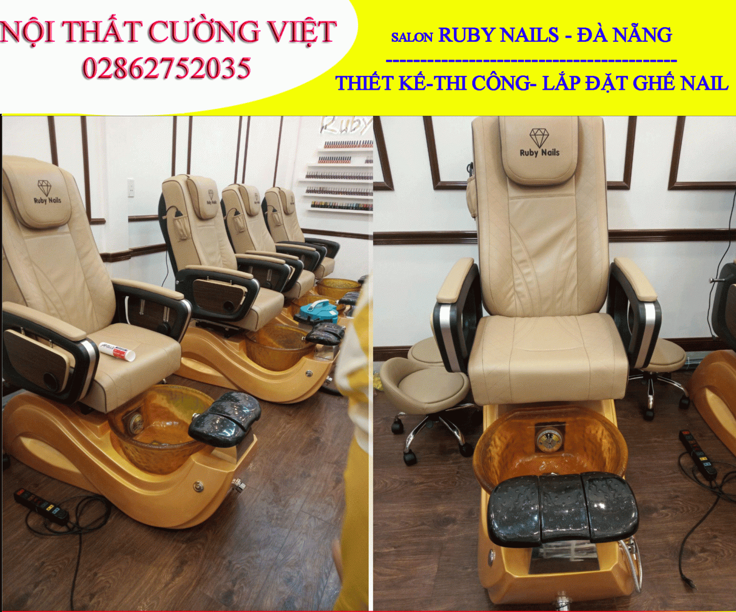 ghế nail có massage lắp đặt tại đà nẵng 
